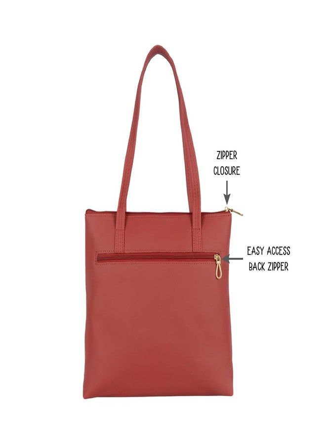 Baggit Women Red Tote Handbag Medium Size | Ladies Stylish Casual Purse Bag - Image 4